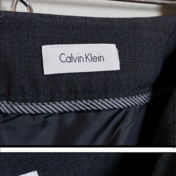 Calvin Klein Suit Skirt, Charcoal Grey - Sz. L - Picture 3 of 5